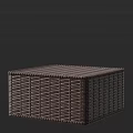 Brown Woven Square Coffee Table with Modern Design for Living Room Interior