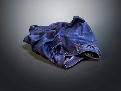 Classic Blue Denim Jeans Casual Stylish Everyday Wear Fashion Apparel 3d model