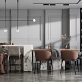 Modern Dining Table and Chair Combination 3d model