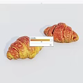 Golden Flaky Croissants Freshly Baked with Crispy Texture on White Background
