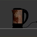 Brown Electric Kettle With Rustic Texture Black Lid Handle And Power Cord