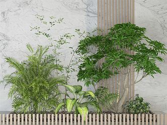 Modern flower bed plant combination 3d model