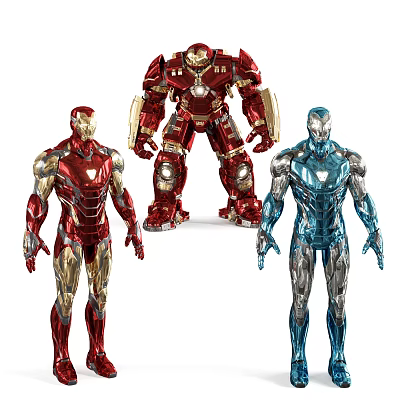 Iron Man Electric Action Figures With Red Blue And Silver Colors For Kids Play 3d model