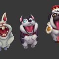 Game Movie Animated Characters Playful Rabbit Husky Crown Pug Open Mouth Expressions