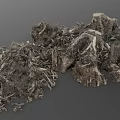 Natural Wood And Stone Materials With Rough Textures And Root Structures 3d model