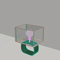 Modern Minimalist Table Lamp With Circular Base And Transparent Square Shade
