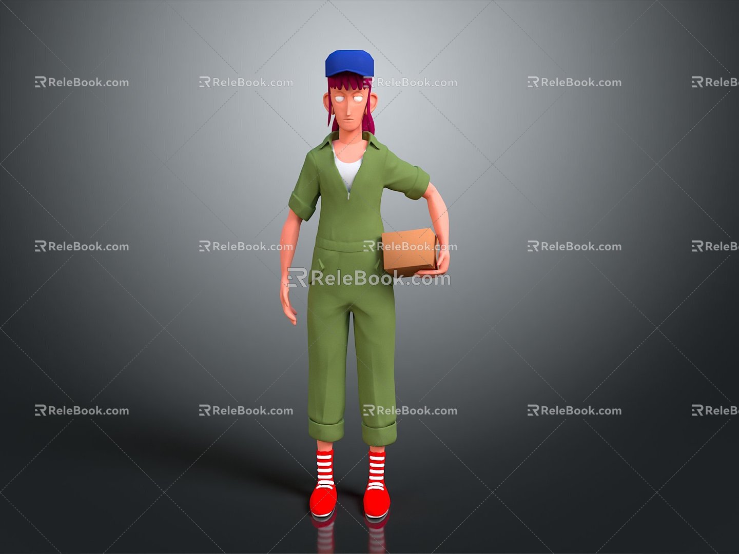 Worker European worker mechanic builder repairman miner digger figure 3d model