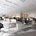 Modern Public Office Space With Work Desks Ergonomic Chairs And Open Layout