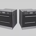 Miele Black And Silver Built In Kitchen Appliances With Digital Control Panel 3d model