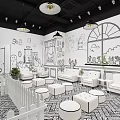 Cartoon Themed Mall Store Interior With Cozy Seating Greenery And Lights
