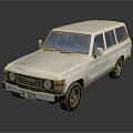 White Toyota Off Road Vehicle With Classic Design And Reflective Exterior