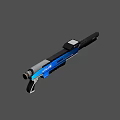 Futuristic Tactical Weapon Design With Blue Black Accents And Scope Grip