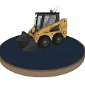 Yellow Skid Steer Loader Functional Vehicle With Front Bucket And Black Cab