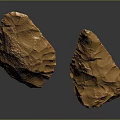 Two Golden Sculptures With Irregular Rough Texture Art Carving Design