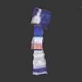 Minecraft Pixel Character 3D Model with Purple Hair Blue Shirt White Pants and Shoes