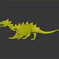 Fantasy Dinosaur Creature Figure with Blue Yellow White Colorful Design and Spiked Wings