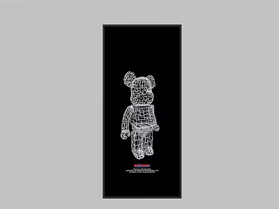 BE@RBRICK Fragment Design Dot Matrix Toy Figure On Black Background 3d model