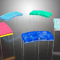Colorful Upholstered Furniture Benches In Various Colors With Padded Seats And Metal Legs