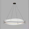 Modern Circular White Chandelier With Sleek Design And Metal Hanging Wires