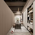 Modern Specialty Store Interior With Display Walls And Polished Marble Flooring