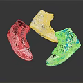 Stylish High Top Sneakers In Red White Black White And Blue Color Options
