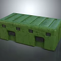 Green Storage Box with Textured Surface and Black Latches for Secure Storage 3d model