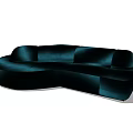 Elegant Teal Velvet Sectional Sofa with Curved Design for Modern Living Room