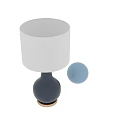 Modern Vase Shaped Table Lamp With Blue Base And White Lampshade 3d model
