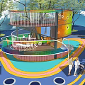 Modern Tree House Tree House Slide Rainbow Slide Children's Playground 3d model