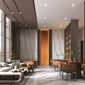 Modern Luxury Sales Office Interior Design With Glass Ceiling Wooden Panels And Central Display Area