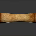 Brown Textured Rolled Paper Scroll on Dark Background with Reflection Effect 3d model