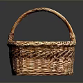 Practical Brown Wicker Handbasket With Woven Texture And Lightweight Design For Daily Household Storage