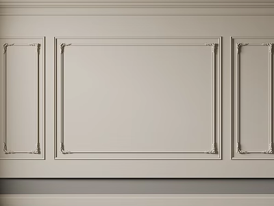 Light Colored Decorative Gypsum Molding Framed Panel Design For Interior Wall 3d model