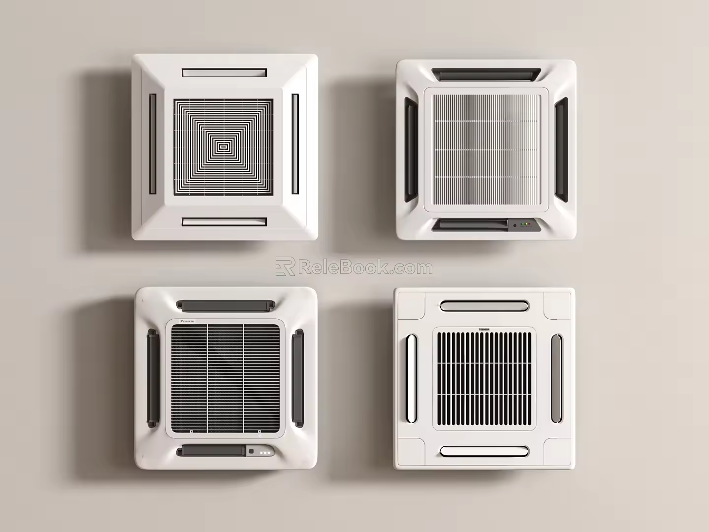 Modern ceiling type central air conditioning combination 3d model