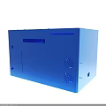 Modern Blue Device Enclosure With Ventilation Holes And Panel Design
