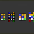 Multiple Colorful Rubik's Cubes As Fun Household Items With Reflective Surfaces