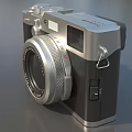 Vintage Digital Camera With Retro Classic Design And Metal Body Details