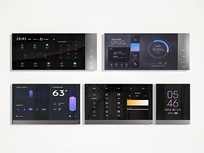 Smart Switch Panels With Touch Screen Multiple Control Interfaces Temperature And Time Display Functions 3d model