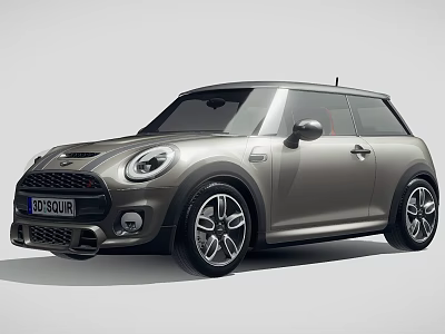 Silver MINI Two Door Compact Car With Sleek Exterior Stylish Wheels And Modern Design 3d model