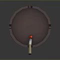 Round Brown Ashtray With Lit Cigar And Smooth Surface Design