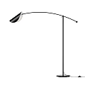 Modern Arc Floor Lamp With Curved Metal Stand And Glass Shades