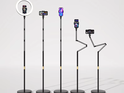 Different Design Floor Standing Mobile Holders With Screens And Cameras 3d model