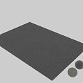 Square Rug With Neutral Striped Pattern Soft Texture For Modern Living Room Decor