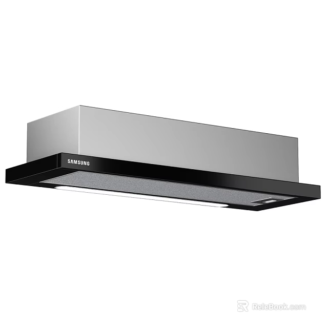 Modern SAMSUNG Silver And Black Range Hood Kitchen Appliance With Sleek Design 3d model 