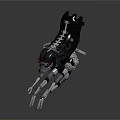 Futuristic Mechanical Creature With Red Eyes And Metallic Claws Structure 3d model