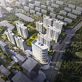 Birds Eye View Planning of Modern Residential Area with High Rise Buildings and Green Spaces