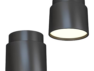 Modern Black Cylindrical Ceiling Lights With Sleek Design And Soft Illumination 3d model
