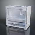 White Computer Case Transparent Design With Internal Structure Shelves And Vents For PC Components 3d model