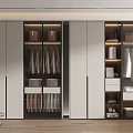 Modern Wardrobe Interior Design With Glass Doors Hanging Clothes Storage Boxes And Shoes