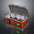 Orange Daily Life Supplies Box With Open Lid Rust And Green